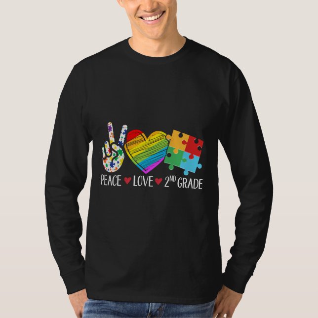 Camiseta Autismo Estudante Crianças Paz Autismo Seco (Frente)