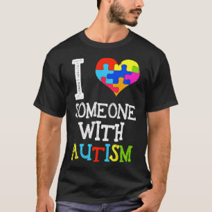 Camiseta Autismo-Eu Amo Alguém Com Autismo-Amo Autismo
