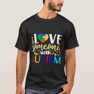 Camiseta Autismo-Eu Amo Alguém Com Autismo - Autismo Awaren
