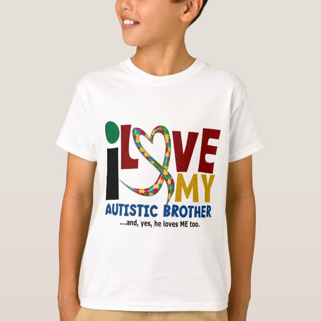 Camiseta AUTISMO eu amo meu irmão autístico 2 (Frente)