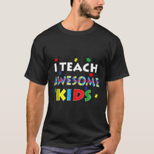 Camiseta Autismo-Eu Ensino Crianças Incríveis-Consciência d