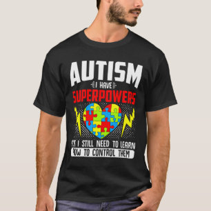 Camiseta Autismo Eu tenho super poderes Mês Fita Quebra-cab