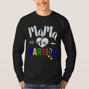 Camiseta Autismo Família Mamãe De Um Guerreiro Mulheres C