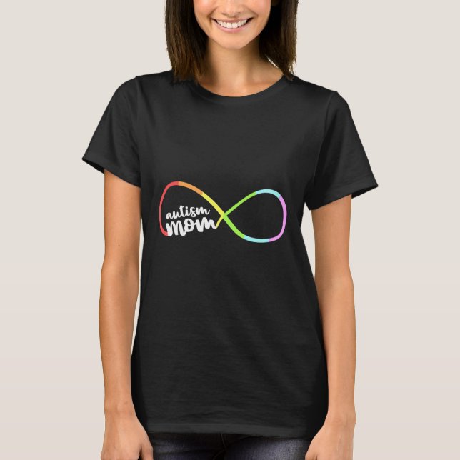 Camiseta Autismo Familiar Consciência Mãe Arco-Íris Infinit (Frente)