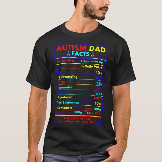 Camiseta Autismo Fatos de Pai Servem Atenção (Frente)