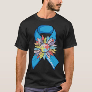 Camiseta Autismo Flor Azul De Girassol Em Abril Nós Vestimo