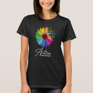 Camiseta Autismo Floral Daism Flower Men Mulheres Crianças