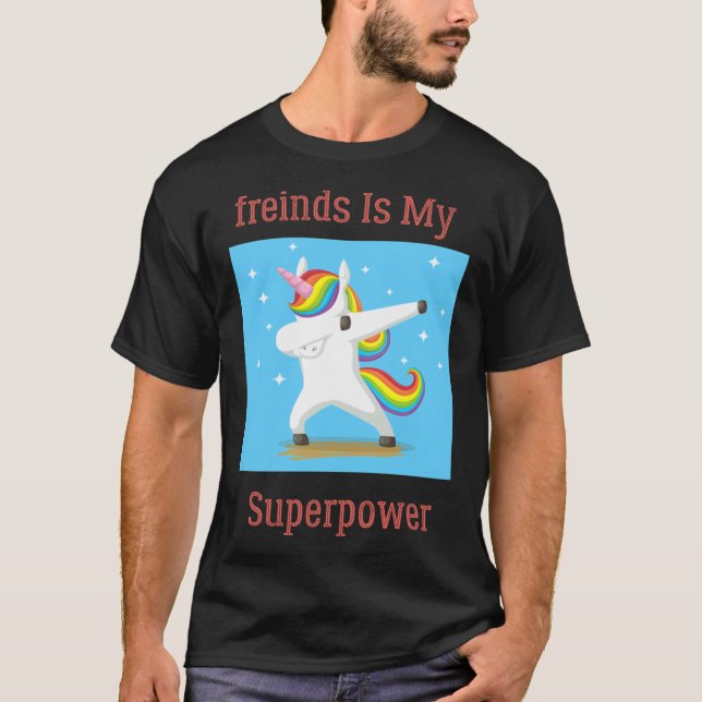Camiseta Autismo Freinds É Meu Superpoder Dabitando O Unico (Frente)