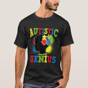 Camiseta Autismo-Gênio Conscientização do Autismo Para Mulh