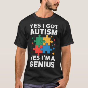 Camiseta Autismo Gênio Peça do Quebra-cabeça Neurodiversida