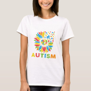 Camiseta Autismo Girassol Dia da Consciência do Amor Faixa