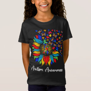 Camiseta Autismo Girassol Dia da Consciência do Amor Faixa 