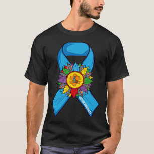 Camiseta Autismo Girassol Fita Azul Em Abril Nós Usamos Azu