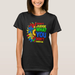 Camiseta Autismo Girassol Não Julgue O Que Você Nã