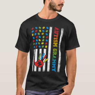Camiseta Autismo Grammy Bandeira Americana Conscientização