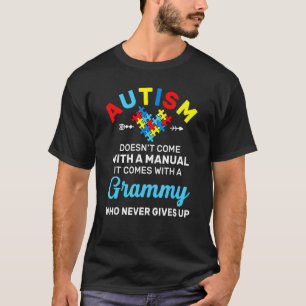 Camiseta Autismo Grammy Que Nunca Desiste Conscientização d