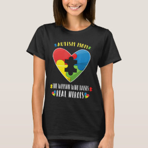 Camiseta Autismo-Heróis Reais Mãe de Autista Peça do Puzzl