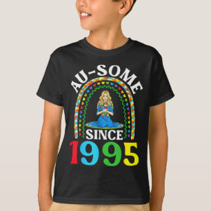 Camiseta Autismo Incrível Ausome Desde 1995 Feliz 31º Anive