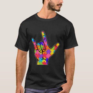 Camiseta Autismo Linguagem de Sinais de Amor Suporte a Cons