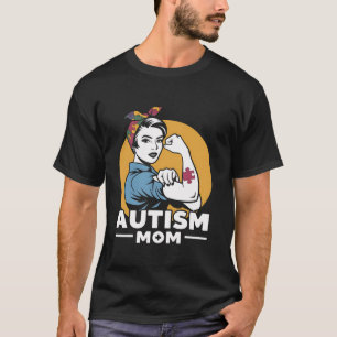 Camiseta Autismo Mãe apoia Consciência Flexível Mãe Forte