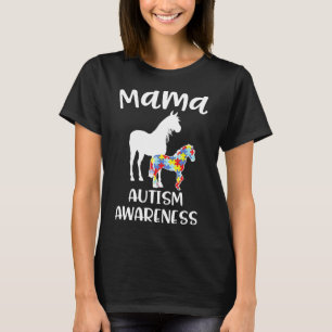 Camiseta Autismo Mãe Autismo Cavalo Andando Mama Mulheres A