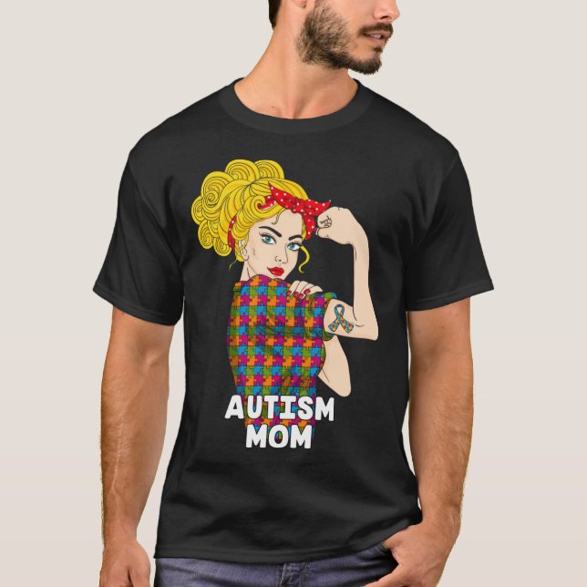 Camiseta Autismo Mãe Autismo Sensibilização Amizade Suporte (Frente)