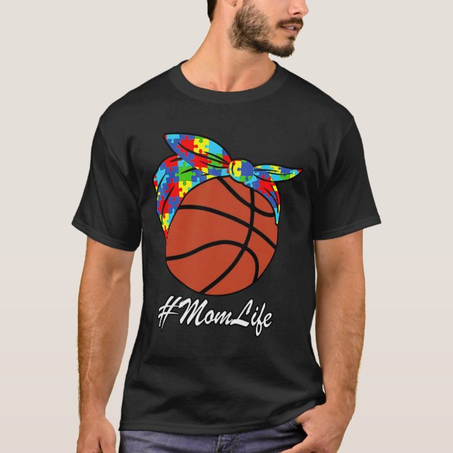Camiseta Autismo Mãe Basquete Mensagem Autismo Aconselhamen (Frente)