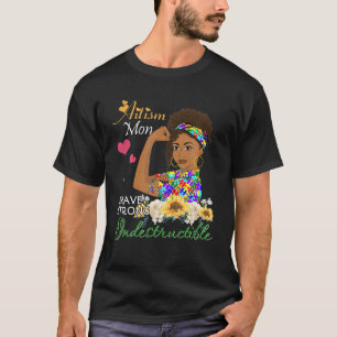 Camiseta Autismo Mãe Brave Forte Autismo Indestrutível Aw