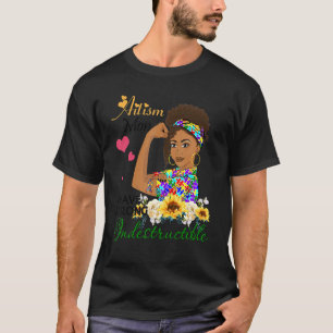 Camiseta Autismo Mãe Brave Forte Autismo Indestrutível Awar