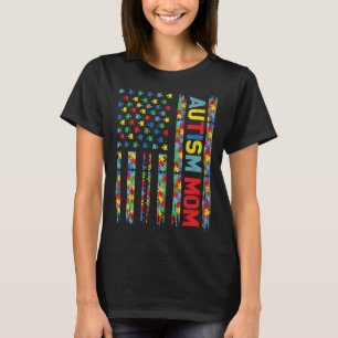 Camiseta Autismo Mãe Criança dos EUA Quebra-cabeça de Sinal