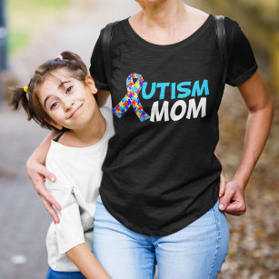 Camiseta Autismo Mãe, Dia de as mães de Fita de Consciência