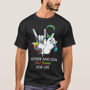 Camiseta Autismo-Mãe e Filho Melhores Amigos Para a Vida Au