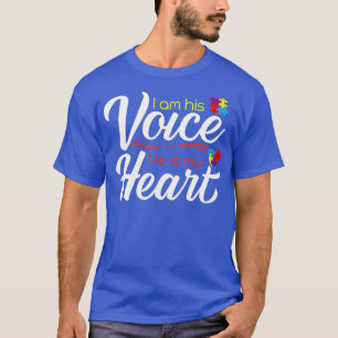 Camiseta Autismo Mãe Eu Sou A Voz Dele. Ele É Meu Coração, 