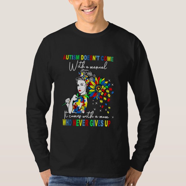 Camiseta Autismo Mãe Girassóis Autismo Vem Com A Mãe Neve (Frente)