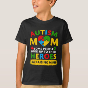Camiseta Autismo Mãe Levantando Herói Bagunça Mensagem Bun