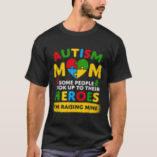 Camiseta Autismo Mãe Levantando Herói Bagunça Mensagem Bun 