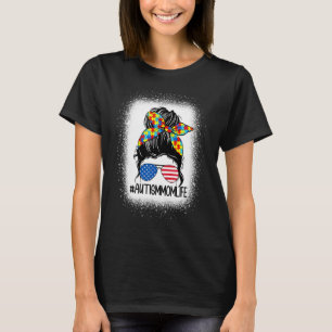 Camiseta Autismo Mãe Mensagem 4 De Julho Meninas Americanas