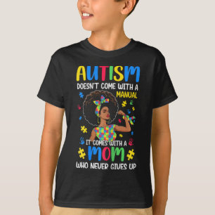 Camiseta Autismo Mãe não vem com um manual que vem Bla