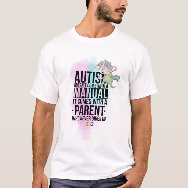 Camiseta Autismo Mãe Pai Slogan Pai - Neurodiversidade (Frente)