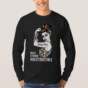 Camiseta Autismo Mãe Quebra-cabeça Autista Indestrutível Fi