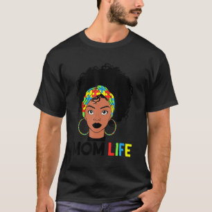 Camiseta Autismo Mãe Vida Bandana Motheru2019s Dia Afro Ame