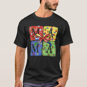 Camiseta Autismo Mama Autismo Suporte a Arco de Coquetes