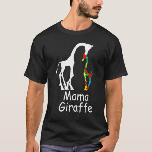 Camiseta Autismo Mama Girafa Peça do Quebra-cabeça Conscien