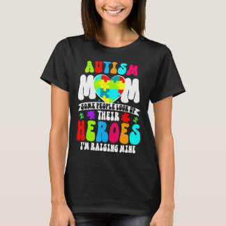 Camiseta Autismo Mamãe Groovy Heart Quebra-cabeça Autismo C