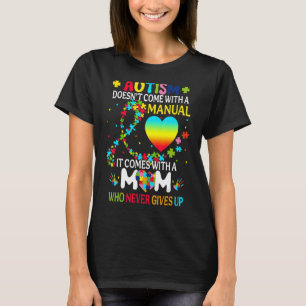 Camiseta Autismo Mamãe não vem com um Autismo feminino manu