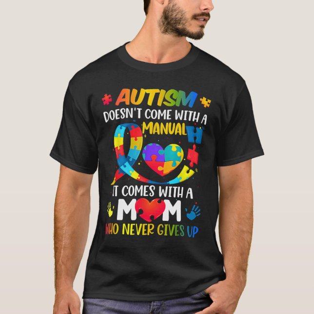 Camiseta Autismo Mamãe não vem com um Autismo feminino manu (Frente)
