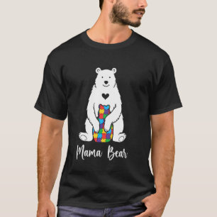 Camiseta Autismo Mamãe Urso Mãe Amor Filho Autista Conscien