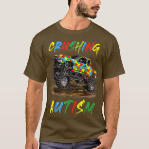 Camiseta Autismo Mega Caminhão Esmagando Autismo De Volta À