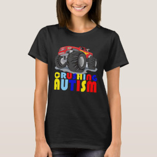 Camiseta Autismo Mega Caminhão Esmagando Autismo Para Homen