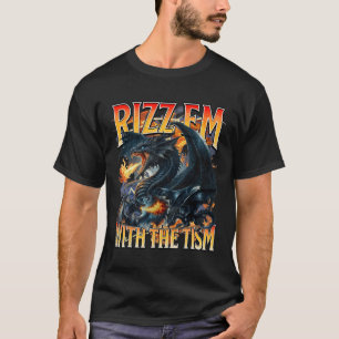 Camiseta Autismo Meme Dragon Rizz Em Com O Tismo Autista